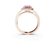 Fancy Pink Oval Cut Diamond Halo Ring Set in Rose gold with Solitaire Band and Prong Setting