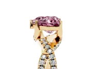 Heart-Shaped Twisted Pave Engagement Ring Setting for a Fancy Pink Lab-Grown Diamond | Split Shank | Yellow Gold