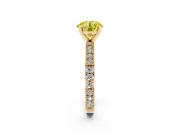 Round Vintage Pavé Engagement Ring Setting for a Fancy Yellow Lab-Grown Diamond | Yellow Gold