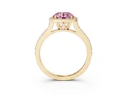 Round Halo Engagement Ring Setting for a Fancy Pink Lab-Grown Diamond | Yellow Gold - Design NV-24729