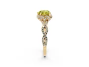 Heart-Shaped Halo Engagement Ring Setting for a Fancy Yellow Lab-Grown Diamond | Yellow Gold - Design NV-24725