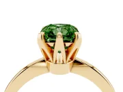 Radiant Cut Engagement Ring Setting for a Fancy Green Lab-Grown Diamond | Yellow Gold - Design NV-24888