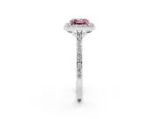 Asscher Cut Halo Engagement Ring Setting for a Fancy Pink Lab-Grown Diamond | White Gold - Design NV-24729