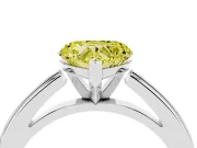 Heart-Shaped Solitaire Engagement Ring Setting for a Fancy Yellow Lab-Grown Diamond | Stepped Flat Band | Platinum