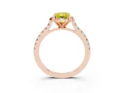 Radiant Cut Floral Petal Engagement Ring Setting for a Fancy Yellow Lab-Grown Diamond | Petal Accents | Rose Gold