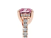 Cushion Cut Hidden Halo Pave Engagement Ring Setting for a Fancy Pink Lab-Grown Diamond | Claw Prongs | Rose Gold