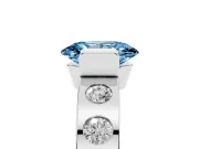 Oval Tension Style Engagement Ring Setting for a Fancy Blue Lab-Grown Diamond | Sterling Silver