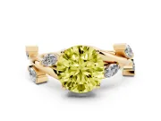 Round Twisted Vine Engagement Ring Setting for a Fancy Yellow Lab-Grown Diamond | Yellow Gold