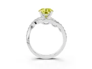Round Bypass Engagement Ring Setting for a Fancy Yellow Lab-Grown Diamond | White Gold