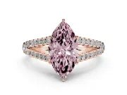 Marquise Graduated Split Shank Engagement Ring Setting for a Fancy Pink Lab-Grown Diamond | Rose Gold