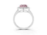Heart-Shaped Halo Engagement Ring Setting for a Fancy Pink Lab-Grown Diamond | Sterling Silver - Design NV-24719