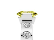 Oval Tension Style Engagement Ring Setting for a Fancy Yellow Lab-Grown Diamond | White Gold