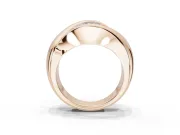 Cushion Cut Three Stone Bypass Engagement Ring Setting | Sculpted Crossover Band | Rose Gold