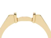 Notched Contour Wedding Band | Squared Collars and Wavy Bridge | Yellow Gold