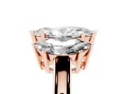 Marquise Three Stone Engagement Ring Setting | Large Side Stones | Rose Gold
