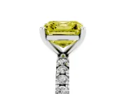 Asscher Cut Pavé Solitaire Engagement Ring Setting for a Fancy Yellow Lab-Grown Diamond | Sterling Silver