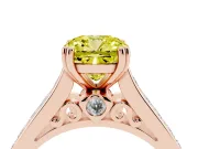 Cushion Cut Channel Engagement Ring Setting for a Fancy Yellow Lab-Grown Diamond | Rose Gold - Design NV-24671