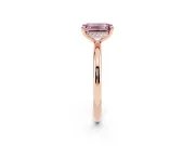 Emerald Cut Hidden Halo Ring Setting for a Fancy Pink Lab-Grown Diamond | Rose Gold