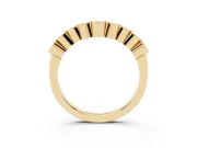 Round Diamond Bezel Half Eternity Band Set in Yellow gold with Plain Lower Shank