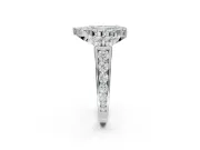 Pear-Shaped Halo Engagement Ring Setting for a Fancy Blue Lab-Grown Diamond | Graduated Channel Band | Platinum