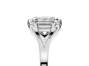 Emerald Cut Split Shank Solitaire Engagement Ring Setting | Plain Polished | Sterling Silver