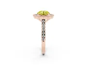 Round Vintage Milgrain Floral Halo Engagement Ring Setting for a Fancy Yellow Lab-Grown Diamond | Pavé Band | Rose Gold