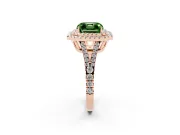 Asscher Cut Halo Engagement Ring Setting for a Fancy Green Lab-Grown Diamond | Rose Gold - Design NV-24799