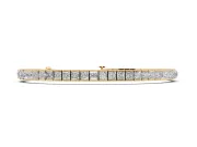 Princess Cut Diamond Channel Set Tennis Bracelet Set in Yellow gold with Box Clasp