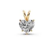 Heart-Shaped Lab-Grown Diamond Solitaire Pendant Necklace | V Bail | Yellow Gold