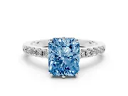 Radiant Cut Engagement Ring Setting for a Fancy Blue Lab-Grown Diamond | Platinum - Design NV-24649