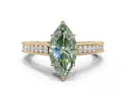 Marquise Vintage Engagement Ring Setting for a Fancy Green Lab-Grown Diamond | Yellow Gold - Design NV-24644