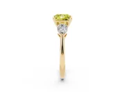 Princess Cut 3-Stone Engagement Ring Setting for a Fancy Yellow Lab-Grown Diamond | Yellow Gold