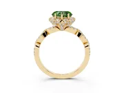 Heart-Shaped Halo Engagement Ring Setting for a Fancy Green Lab-Grown Diamond | Yellow Gold - Design NV-24725