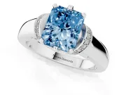Radiant Cut Pavé Collar Engagement Ring Setting for a Fancy Blue Lab-Grown Diamond | Platinum