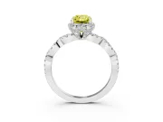 Radiant Cut Halo Engagement Ring Setting for a Fancy Yellow Lab-Grown Diamond | Sterling Silver - Design NV-24725