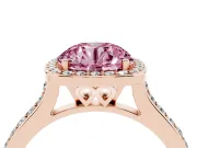 Round Halo Engagement Ring Setting for a Fancy Pink Lab-Grown Diamond | Rose Gold - Design NV-24729
