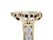 Pear-Shaped Halo Engagement Ring Setting for a Fancy Yellow Lab-Grown Diamond | Graduated Channel Band | Yellow Gold