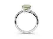 Asscher Cut Graduated Solitaire Engagement Ring Setting for a Fancy Yellow Lab-Grown Diamond | White Gold