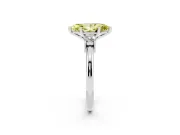 Marquise Three Stone Engagement Ring Setting for a Fancy Yellow Lab-Grown Diamond | Round Side Stones | Platinum