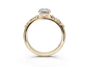 Emerald Cut Solitaire Engagement Ring Setting | Graduated Scattered Accents | Yellow Gold