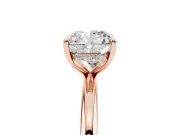 Cushion Cut Diamond Solitaire Ring Set in Rose gold with Thin Band and Prong Setting