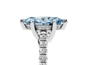 Marquise Hidden Halo Pave Engagement Ring Setting for a Fancy Blue Lab-Grown Diamond | Claw Prongs | Sterling Silver