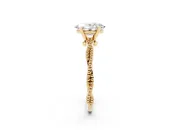 Oval Twisted Solitaire Engagement Ring Setting | Beaded Twist Band | Yellow Gold