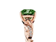 Cushion Cut Vine Engagement Ring Setting for a Fancy Green Lab-Grown Diamond | Rose Gold