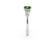 Princess Cut 3-Stone Engagement Ring Setting for a Fancy Green Lab-Grown Diamond | Platinum