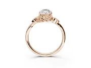Marquise Leaf Bypass Solitaire Engagement Ring Setting | Polished Band | Rose Gold