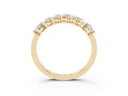 Oval Lab-Grown Diamond Half Eternity Band | Shared Prongs | Yellow Gold