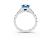Asscher Cut Engagement Ring Setting for a Fancy Blue Lab-Grown Diamond | White Gold - Design NV-24643