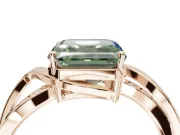 Asscher Cut Bypass Solitaire Engagement Ring Setting for a Fancy Green Lab-Grown Diamond | Pavé Strands | Rose Gold