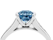 Emerald Cut Half Bezel Engagement Ring Setting for a Fancy Blue Lab-Grown Diamond | Sterling Silver